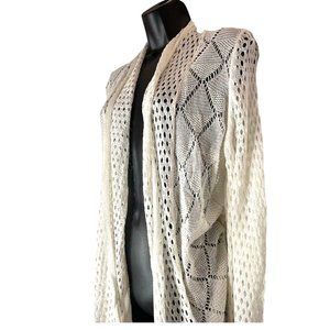 Women's Belldini White Lace Long Sleeve Cardigan Size L